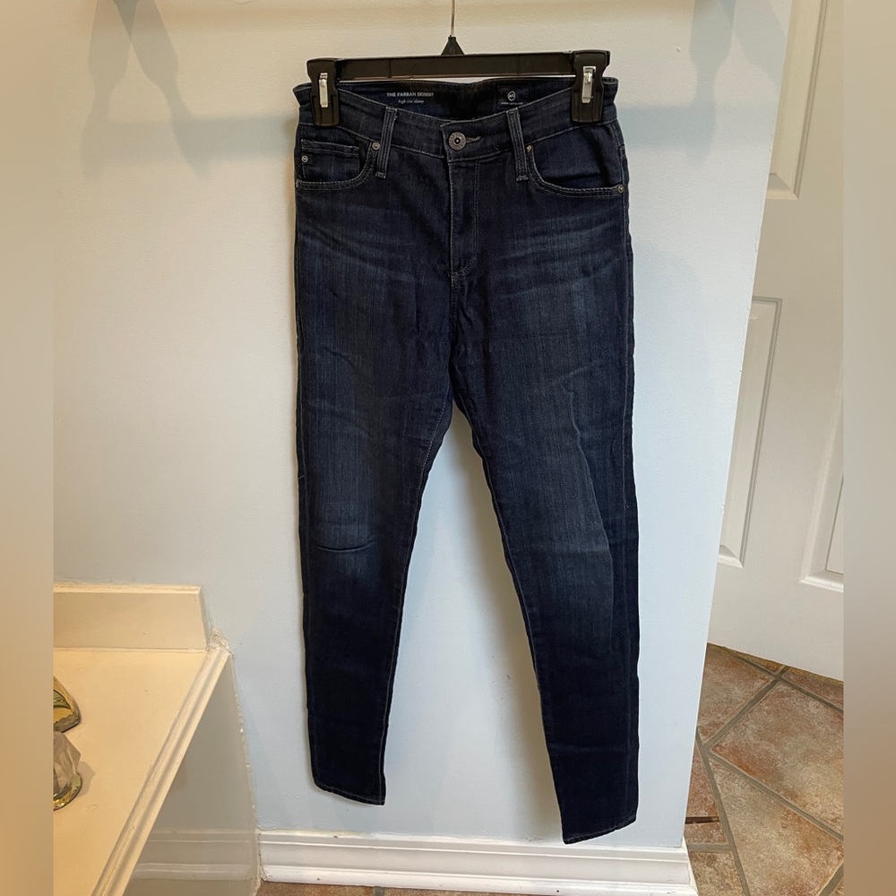 AG The Farrah Skinny High Rise Jeans in Dark Indigo